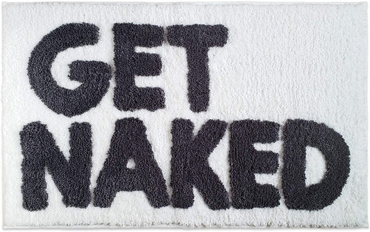 Get Naked Bath Mat - White & Grey