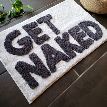 Get Naked Bath Mat - White & Grey