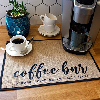 Coffee Bar Mat - Brewed Fresh Daily Self Serve Mat