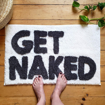 Get Naked Bath Mat - White & Grey