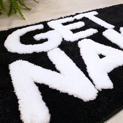 Get Naked Bath Mat - Black & White