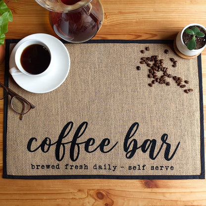 Coffee Bar Mat - Brewed Fresh Daily Self Serve Mat