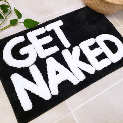 Get Naked Bath Mat - Black & White