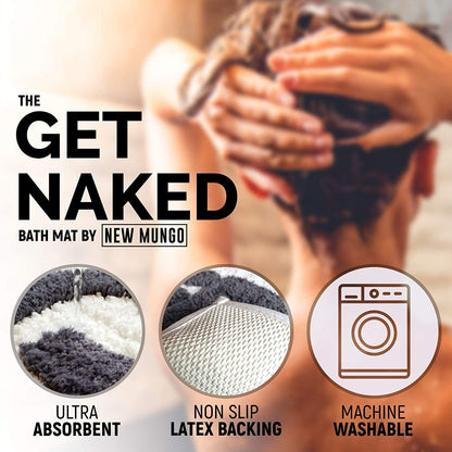 Get Naked Bath Mat - White & Grey