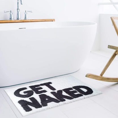 Get Naked Bath Mat - White & Grey