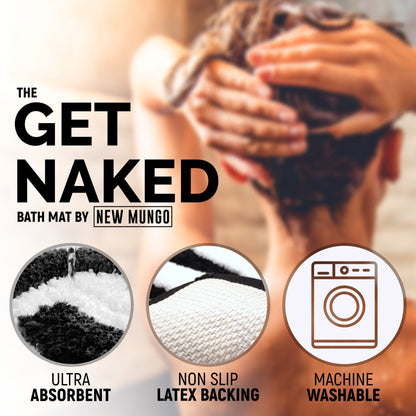 Get Naked Bath Mat - Black & White