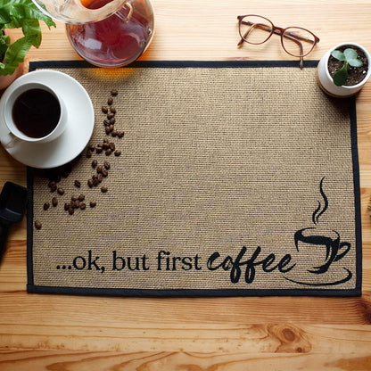 Coffee Bar Mat - Ok, But First Coffee Mat