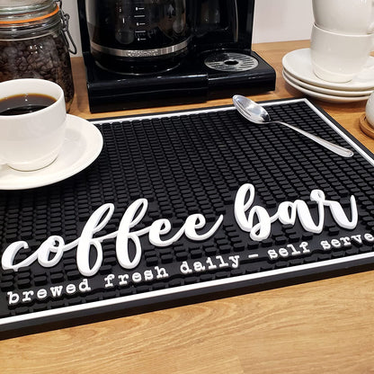 Coffee Bar Mat - Brewed Fresh Daily Self Serve