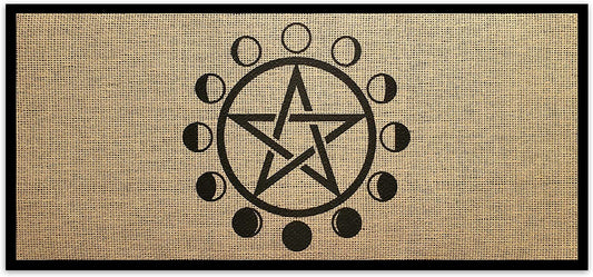 Altar Cloth - Moon Phases Pentagram