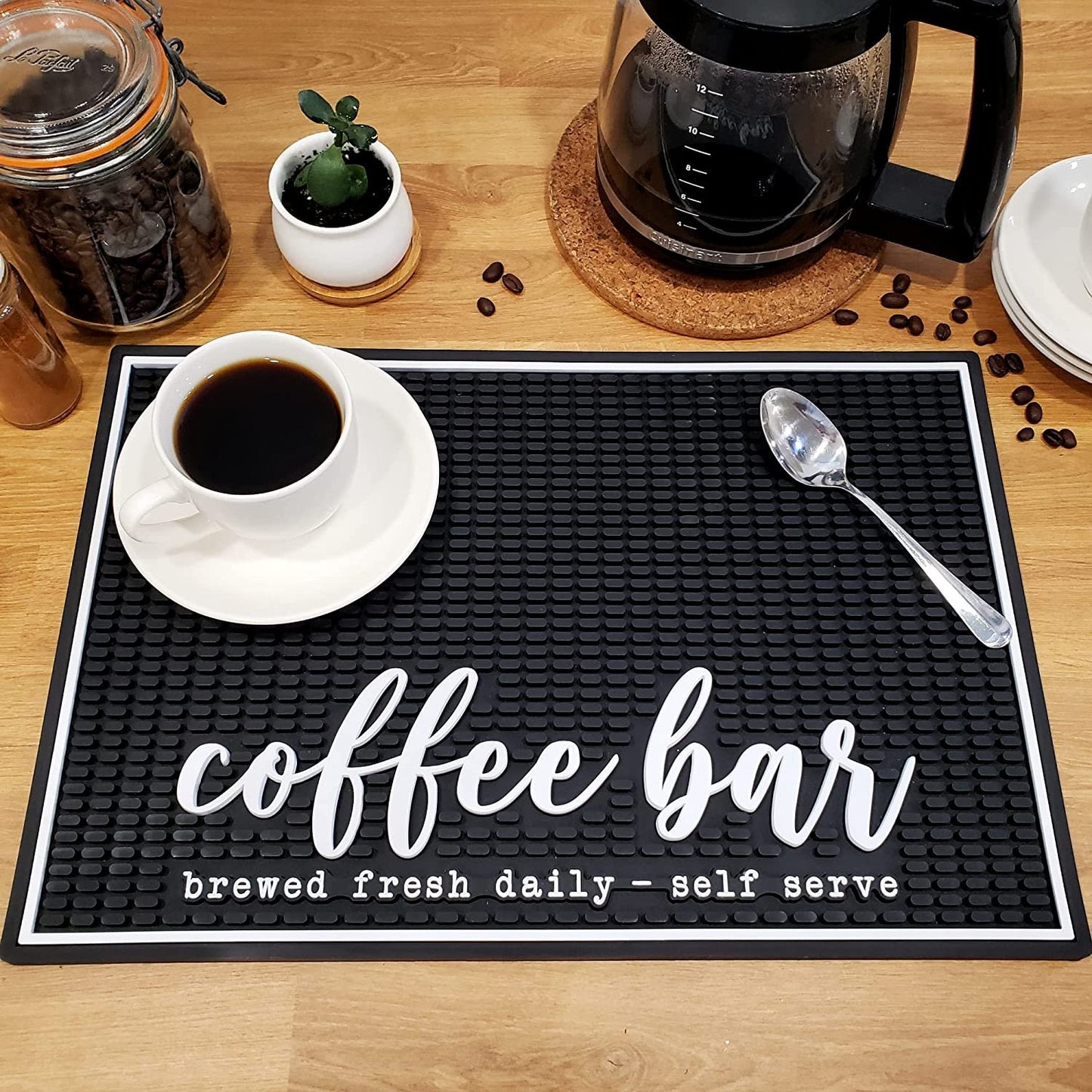 Coffee Bar Mat - Brewed Fresh Daily Self Serve