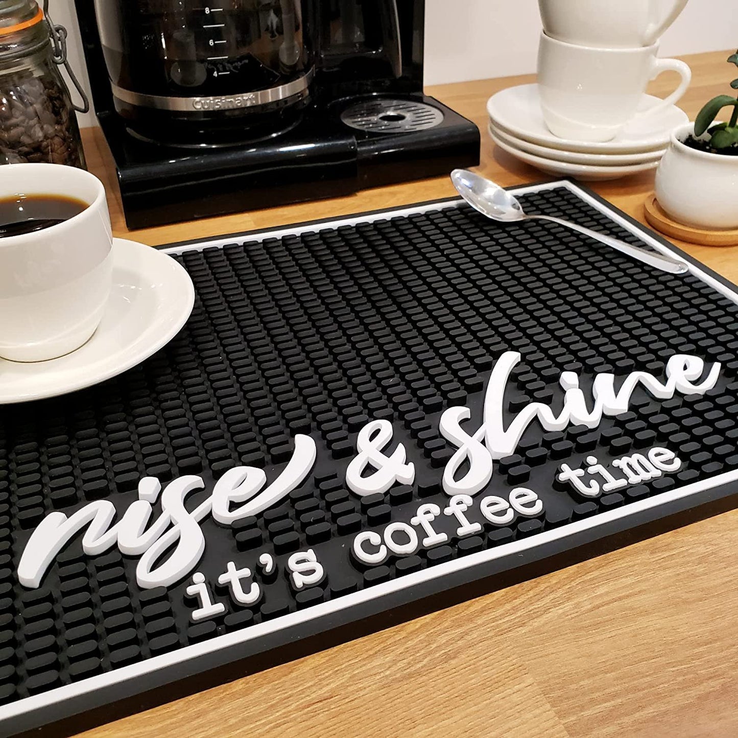 Coffee Bar Mat - Rise & Shine It's Coffee Time