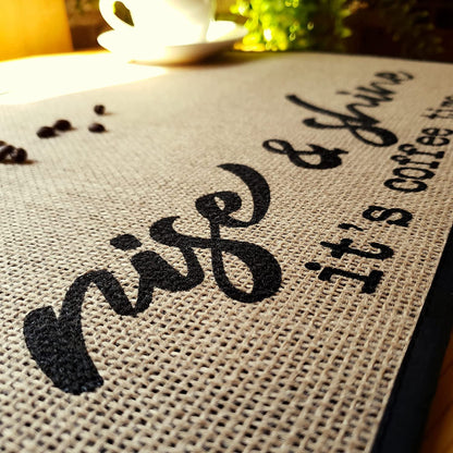 Coffee Bar Mat - Rise & Shine It's Coffee Time