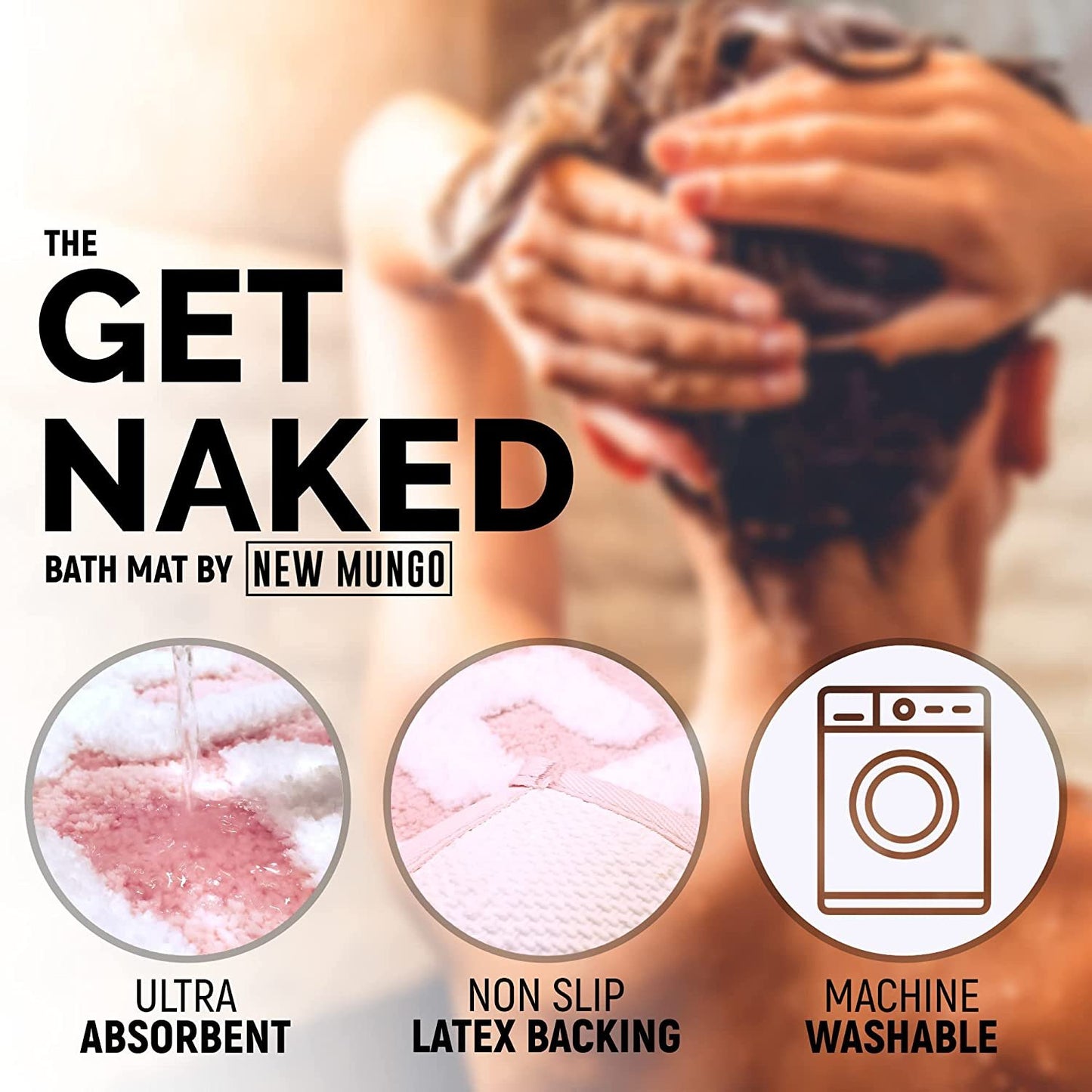 Get Naked Bath Mat - Pink & White