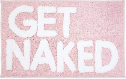 Get Naked Bath Mat - Pink & White