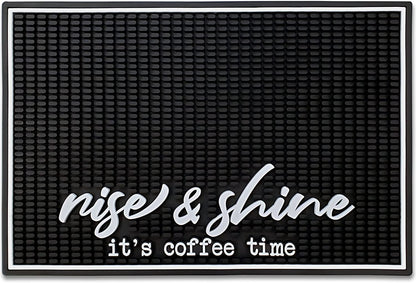 Coffee Bar Mat - Rise & Shine It's Coffee Time