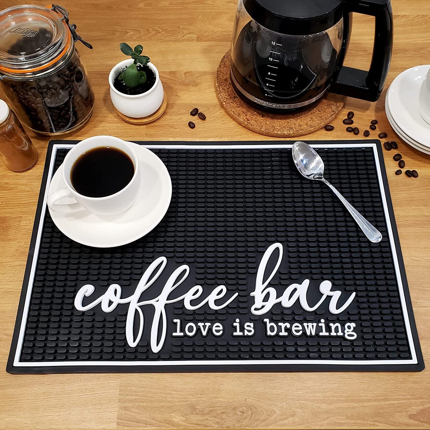 Coffee Bar Mat - Love Is Brewing