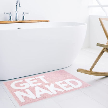 Get Naked Bath Mat - Pink & White