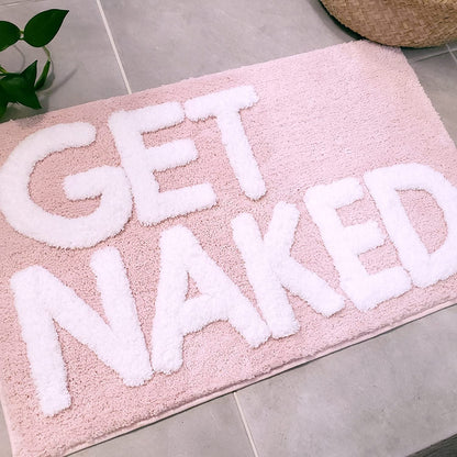 Get Naked Bath Mat - Pink & White