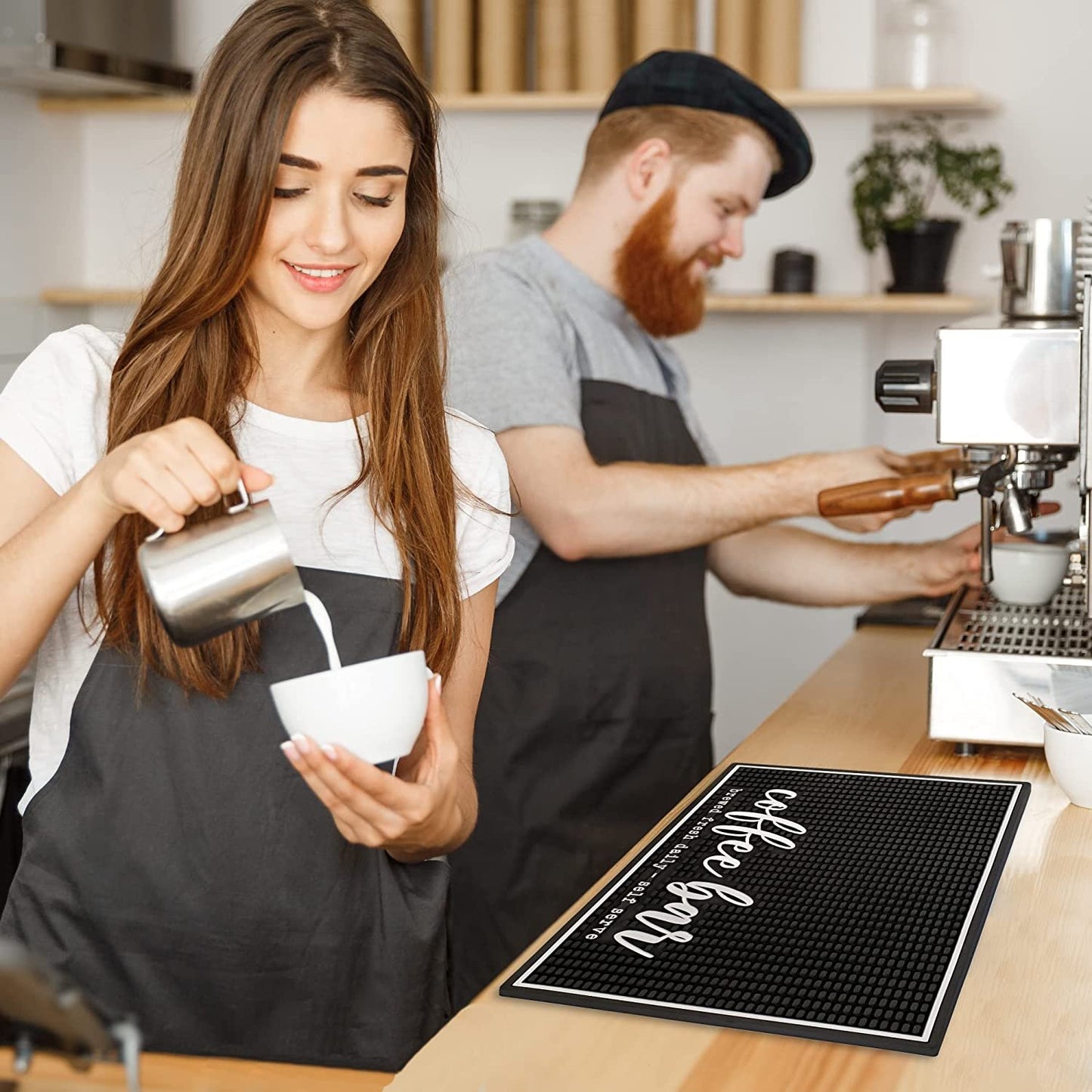 Coffee Bar Mat - Brewed Fresh Daily Self Serve