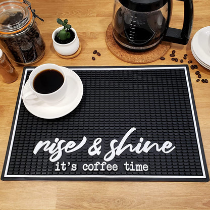 Coffee Bar Mat - Rise & Shine It's Coffee Time